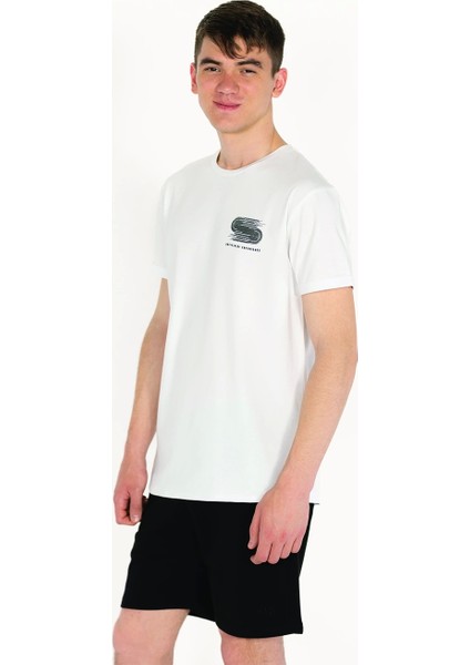 Slimfit Artificial Experience Baskılı Erkek Beyaz T-Shirt