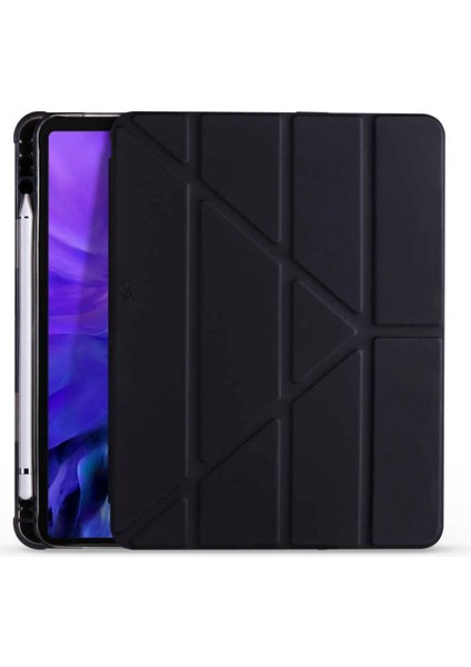 Apple iPad Air 11 Inç (A2902-A2903-A2904) 2024 Uyumlu Kılıf 3 Farklı Stand Kalemlikli Tablet Kılıfı