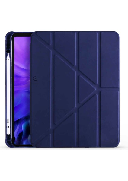 Apple iPad Air 11 Inç (A2902-A2903-A2904) 2024 Uyumlu Kılıf 3 Farklı Stand Kalemlikli Tablet Kılıfı