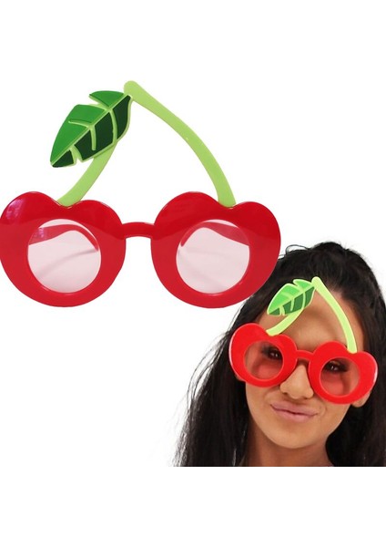 Red Cherry Kırmızı Renk Kiraz Şeklinde Hawaian Tropikal Tema Parti Gözlüğü fiyatları