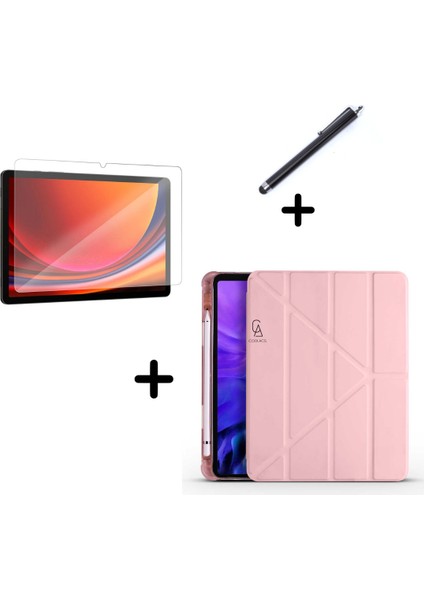 Apple iPad Air 11 (A2902-A2903-A2904) 2024 Uyumlu Kalemlikli Tablet Kılıfı Ekran Koruyucu Kalem Seti