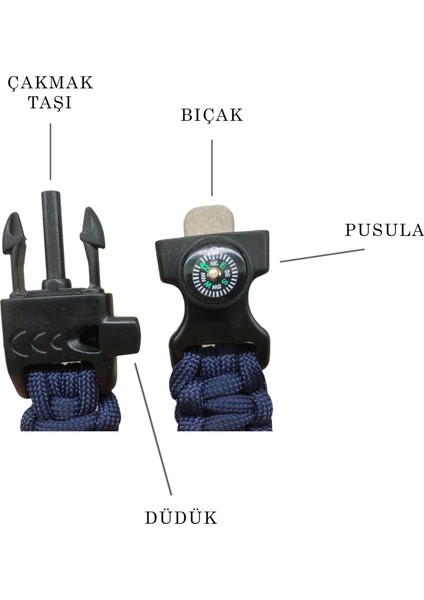 Paracord, Bileklik, El Yapımı, Hayatta Kalma Seti, Outdoor fırsatları