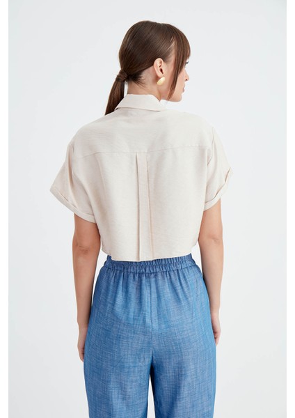 Düşük Omuz Crop Gömlek indirimleri