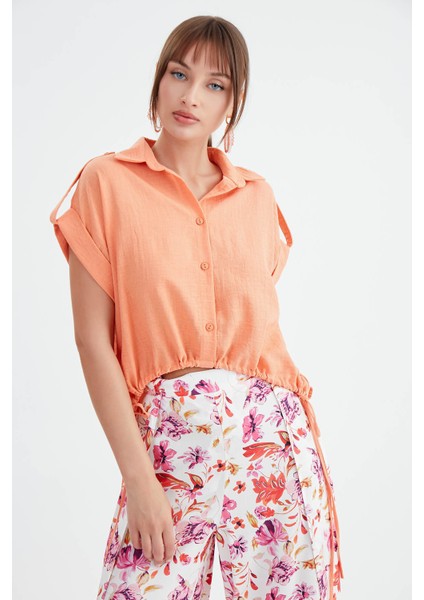 Beli Büzgülü Viskon Keten Gömlek fırsatları