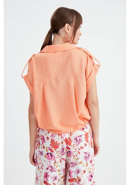 Beli Büzgülü Viskon Keten Gömlek indirimleri