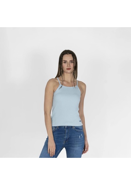 Nakışlı Kaşkorse Kadın Mavi Atlet