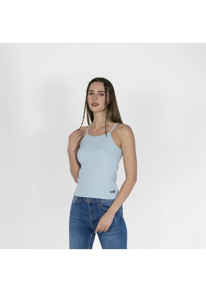 Nakışlı Kaşkorse Kadın Mavi Atlet modelleri