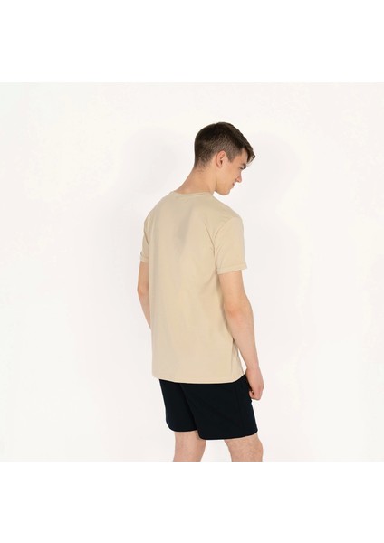 Slimfit Sql Dijital Baskılı Erkek Bej T-Shirt fiyatları