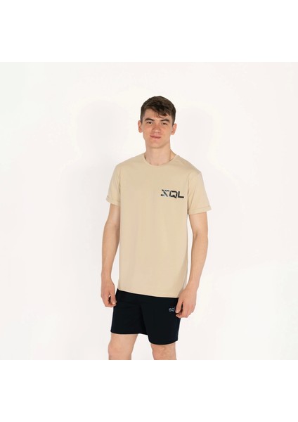 Slimfit Sql Dijital Baskılı Erkek Bej T-Shirt modelleri