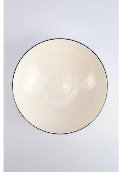 Lombardino Minimalist Modern Black Tekli Porselen Çorba Kasesi 15 cm