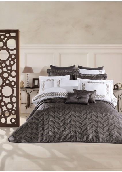 Jakarlı Elyaflı Yatak Örtüsü Takımı - Emily modelleri