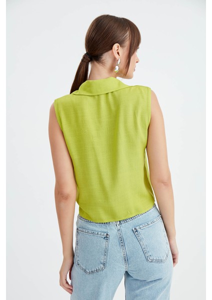 Viskon Keten Bağlamalı Gömlek indirimleri