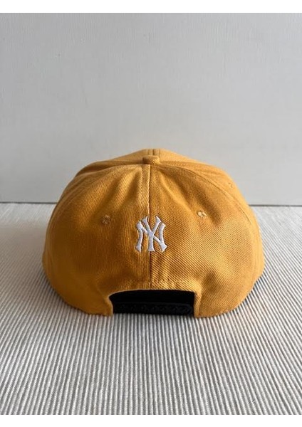 Ny Nakışlı Arkasından Ayarlanabilir Unisex Hardal Renk Hip Hop Şapka