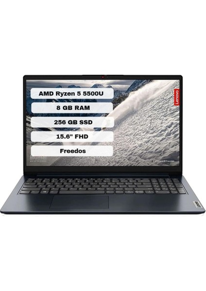 Ideapad 1 15ALC7 82R400LYTX Amd Ryzen 5 5500U 8gb 256GB SSD Freedos 15.6" Fhd Taşınabilir Bilgisayar - Koyu Mavi