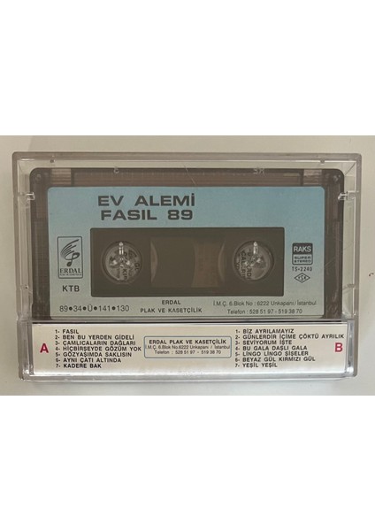 Ev Alemi Fasıl 89 Kaset (Orjnal Dönem Kağıt Baskı Kaset)