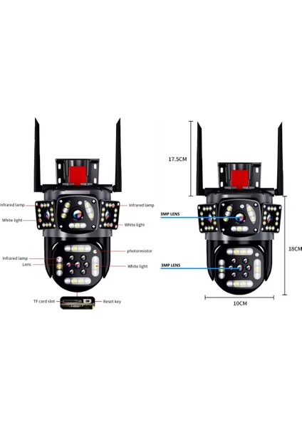 Pro Rtx Çift Lensli Hareketli Wi-Fi Akıllı Ip Güvenlik Kamerası Fullhd 1080P Türkçe (O-Kam) Uygulama