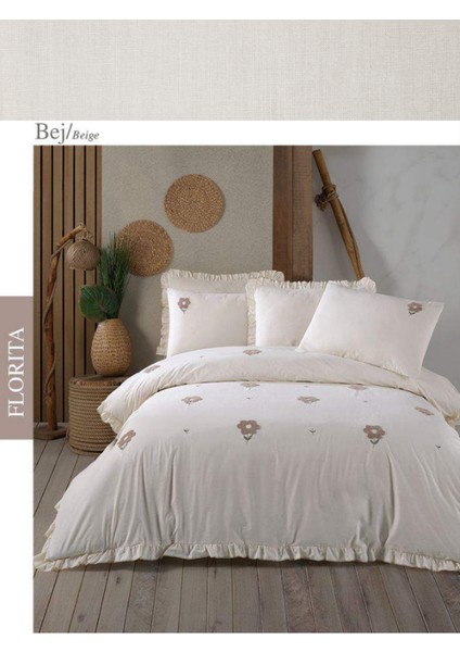 Çift Kişilik Nakışlı Pamuklu Nevresim Takımı Florita fiyatları