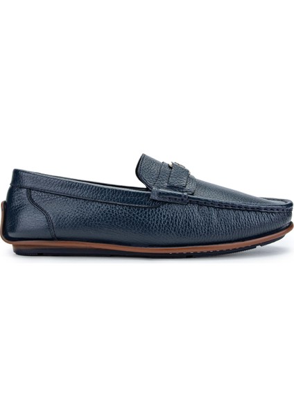 Erkek Hakiki Deri Lacivert Loafer Ayakkabı 537 3429 Erk Ayk Y24 Lacı Fltr