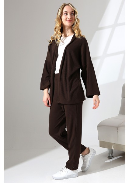 Burgu Kimono 2'li Takım Full Likralı Salaş Kesim