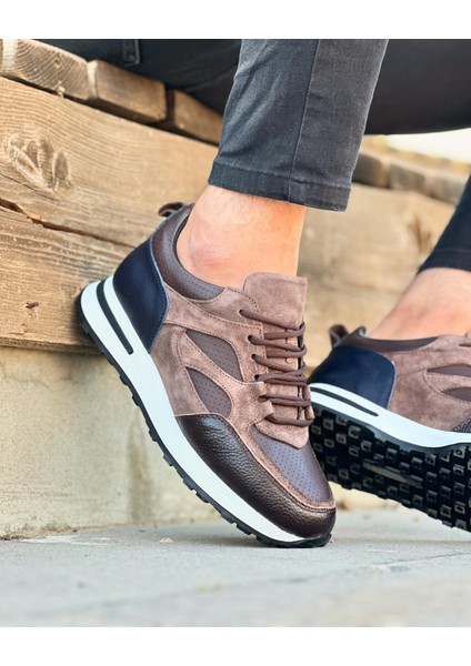 COFFE MEFTU 4916 HAKİKİ DERİ ERKEK SNEAKER KAHVERENGİ