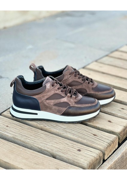 COFFE MEFTU 4916 HAKİKİ DERİ ERKEK SNEAKER KAHVERENGİ
