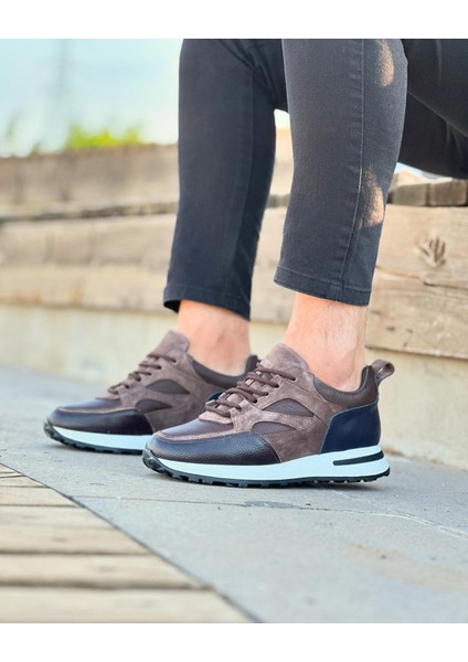 COFFE MEFTU 4916 HAKİKİ DERİ ERKEK SNEAKER KAHVERENGİ