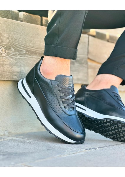 BLACK LAYB 0639 HAKİKİ DERİ ERKEK SNEAKER SİYAH