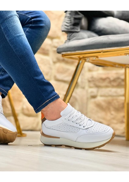 WHİTE DELTADA1635 HAKİKİ DERİ WHİTE SNEAKER ERKEK BEYAZ