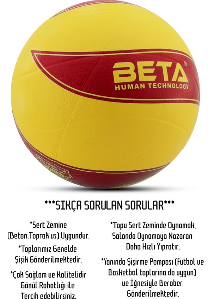 Voleybol Topu Pompalı Dahil Set Kauçuk Beta Dikişsiz Yekpare Üretim Kırmızı