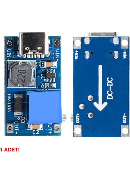 MT3608 Type C USB 28V 2A Dc Boost Modül Ayarlanabilir Voltaj Yükseltici Güç Kaynağı Step Up Dc