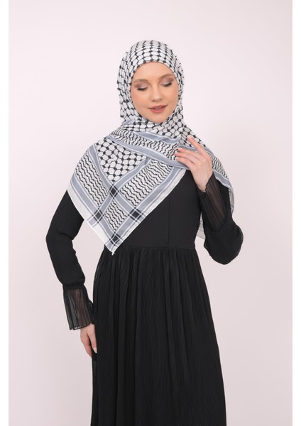 Filistin Eşarp Kefiye Baskısızlı Kareli Kadın Eşarp S100001 fiyatları