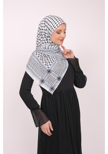 Filistin Eşarp Kefiye Baskısızlı Kareli Kadın Eşarp S100001 fırsatları