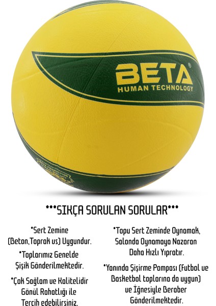 Voleybol Topu Pompalı Dahil Set Kauçuk Beta Dikişsiz Yekpare Üretim Yeşil