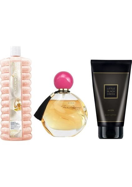 Far Away 50 ml Parfüm+Simply Luxurious Banyo Köpüğü 1000 Ml+Little Black Dress Vücut Losyonu 150 ml