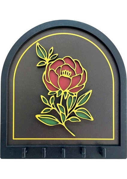 Kabartma Altın Siyah Gül Tasarım Duvar Askılık Dekor Anahtarlık fırsatları