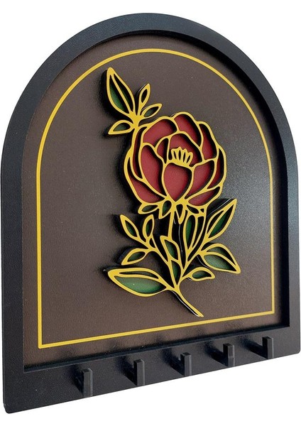 Kabartma Altın Siyah Gül Tasarım Duvar Askılık Dekor Anahtarlık indirimleri