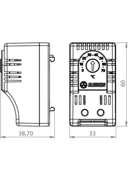 230 Ac 1 N/o 10A Pano Termostatı ( Mavi )