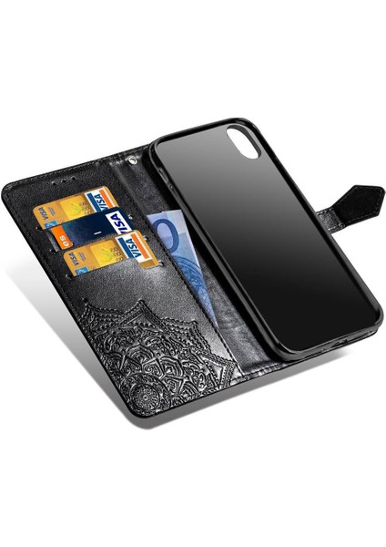 Iphone Xs Darbeye Deri Kılıf Basit Iş Çevirme Kapağı (Yurt Dışından)