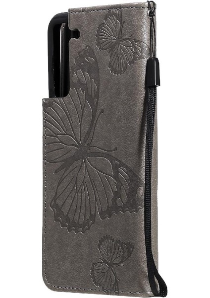 Samsung Galaxy S21 Fe Darbeye Kapak Flip Kickstand Manyetik Pu (Yurt Dışından)