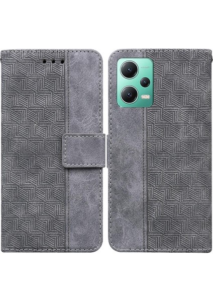 Xiaomi Poco X5 Geometrik Kabartmalı Kapak Için Kılıf Folio Premium Pu Deri (Yurt Dışından)