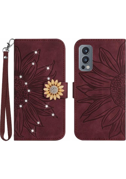 Oneplus Nord 2 Telefon Kılıfı Için Kılıf Pu Deri Kapak Çevirin Cüzdan Kart (Yurt Dışından)