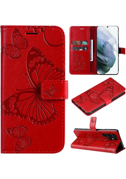 Samsung Galaxy S22 Uitra Flip Kickstand Darbeye Kapak Manyetik (Yurt Dışından)