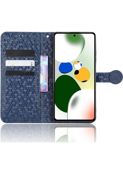 Xiaomi Poco X5 Pro 5g Manyetik Toka Geometrik Desen Deri Kılıf (Yurt Dışından)