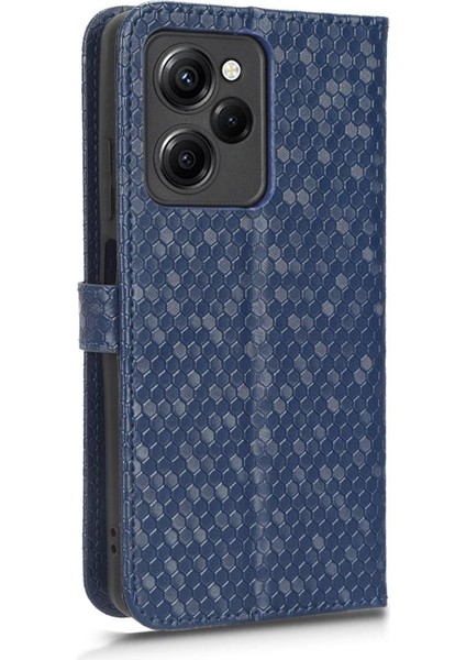 Xiaomi Poco X5 Pro 5g Manyetik Toka Geometrik Desen Deri Kılıf (Yurt Dışından)