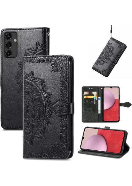 Samsung A14 5g Flip Kapak Darbeye Zarif Desen Deri (Yurt Dışından)