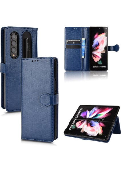 Samsung Galaxy Z Için Kılıf Fold 4 Manyetik Toka Deri Cüzdan Kapak (Yurt Dışından)