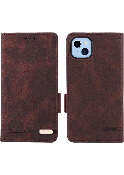Kart Tutucu Kickstand Deri Folio Flip ile iphone 14 Plus Için Kılıf (Yurt Dışından)