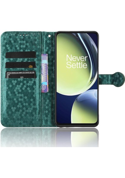 Oneplus Nord Ce 3 5g Için Kılıf Geometrik Desen Manyetik Toka Deri (Yurt Dışından)