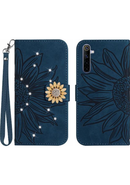 Realme 6 Pro Telefon Kılıfı Için Kılıf Pu Deri Kapak Çevirin Kart Tutucu Tpu (Yurt Dışından)