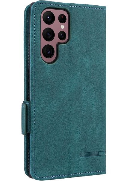 Samsung Galaxy S22 Ultra Deri Folio Flip Case Kart Ekleme Için Kılıf (Yurt Dışından)